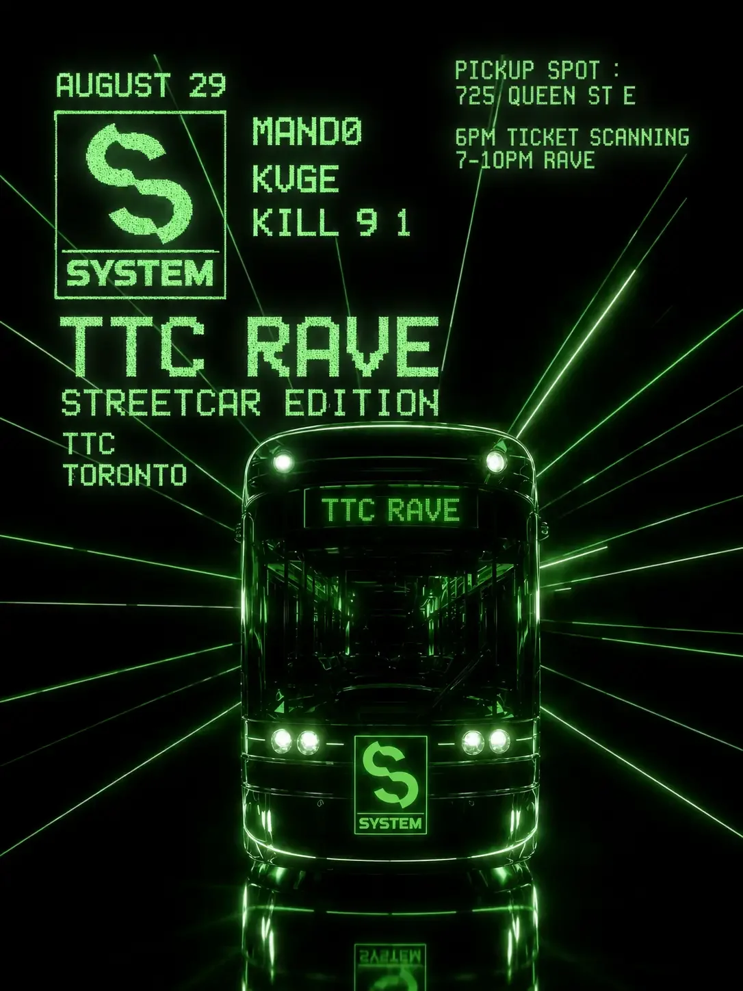TTC Rave: Streetcar Edition flyer